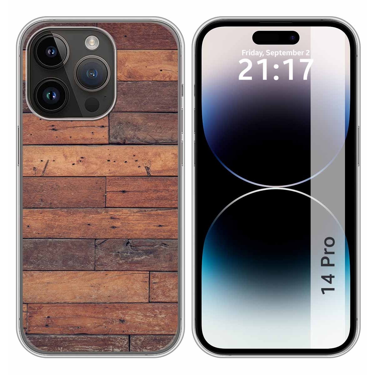 Funda Silicona compatible con iPhone 14 Pro (6.1) diseño Madera 03 Dibujos