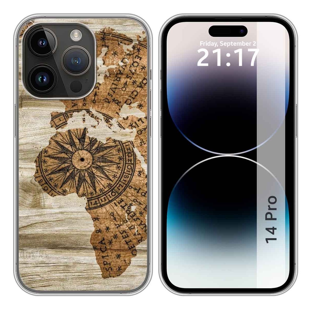 Funda Silicona compatible con iPhone 14 Pro (6.1) diseño Madera 07 Dibujos