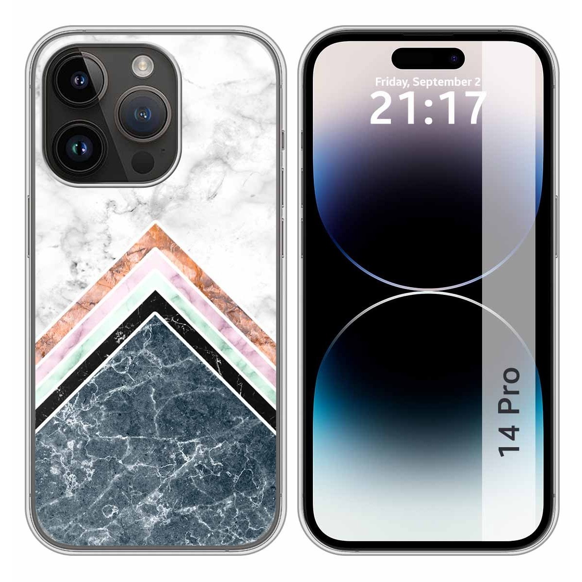 Funda Silicona compatible con iPhone 14 Pro (6.1) diseño Mármol 05 Dibujos