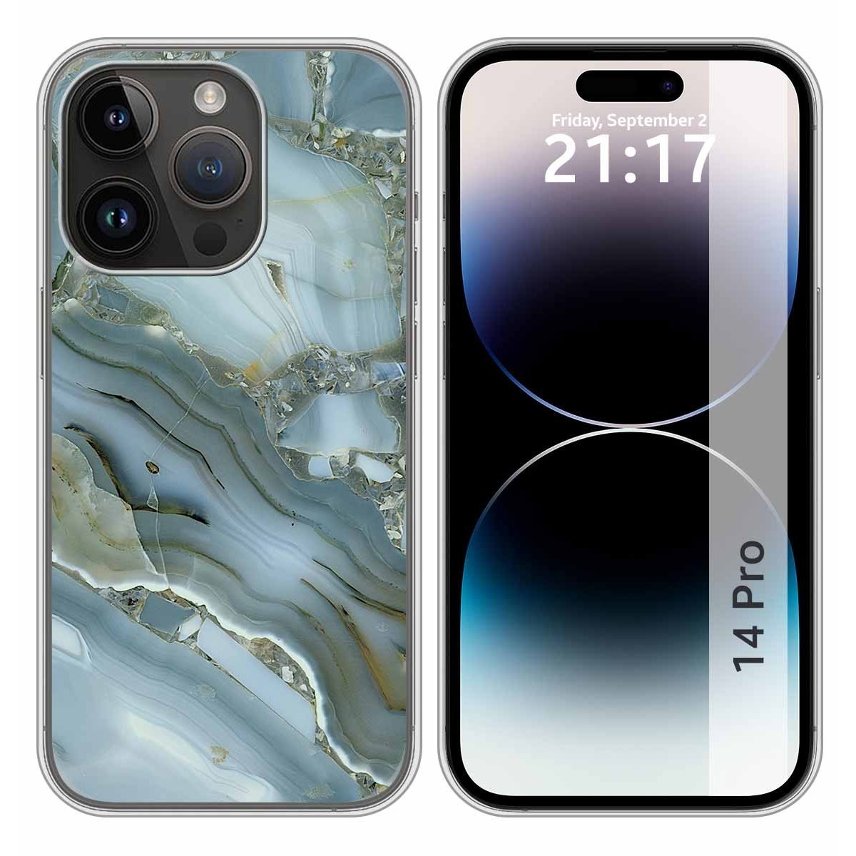 Funda Silicona compatible con iPhone 14 Pro (6.1) diseño Mármol 09 Dibujos