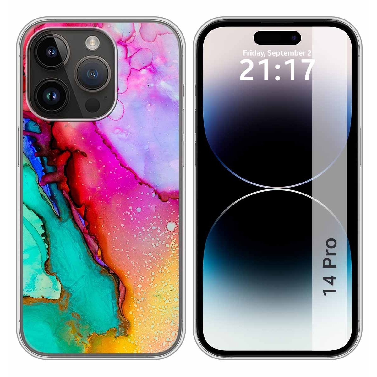 Funda Silicona compatible con iPhone 14 Pro (6.1) diseño Mármol 15 Dibujos