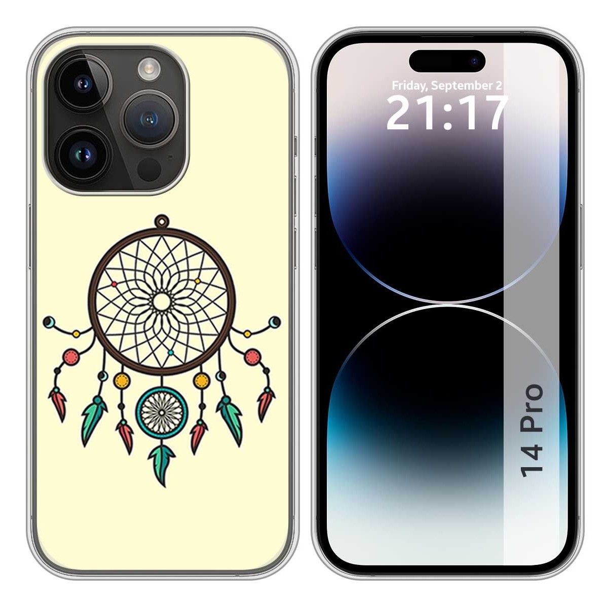 Funda Silicona compatible con iPhone 14 Pro (6.1) diseño Atrapasueños Dibujos