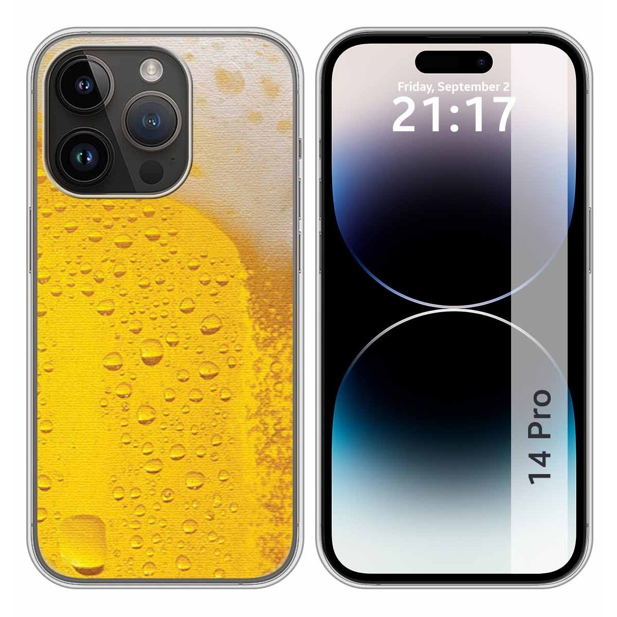 Funda Silicona compatible con iPhone 14 Pro (6.1) diseño Cerveza Dibujos