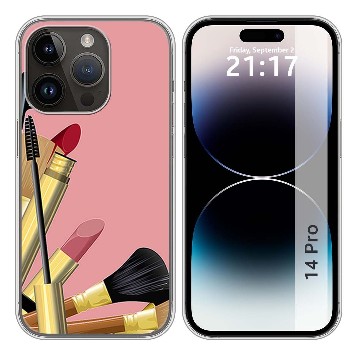 Funda Silicona compatible con iPhone 14 Pro (6.1) diseño Brochas Dibujos