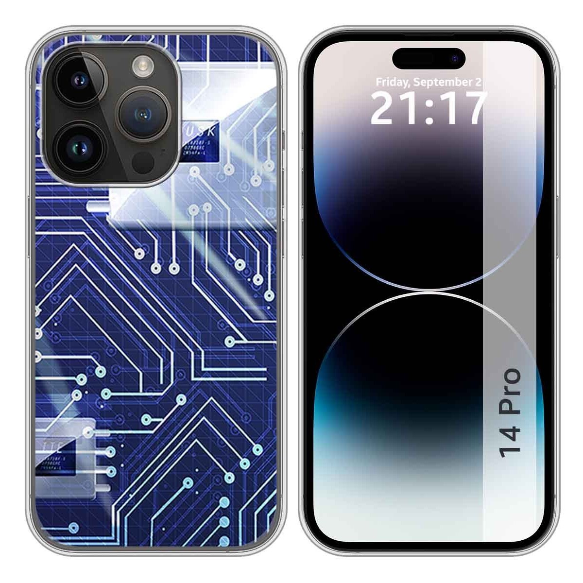 Funda Silicona compatible con iPhone 14 Pro (6.1) diseño Circuito Dibujos