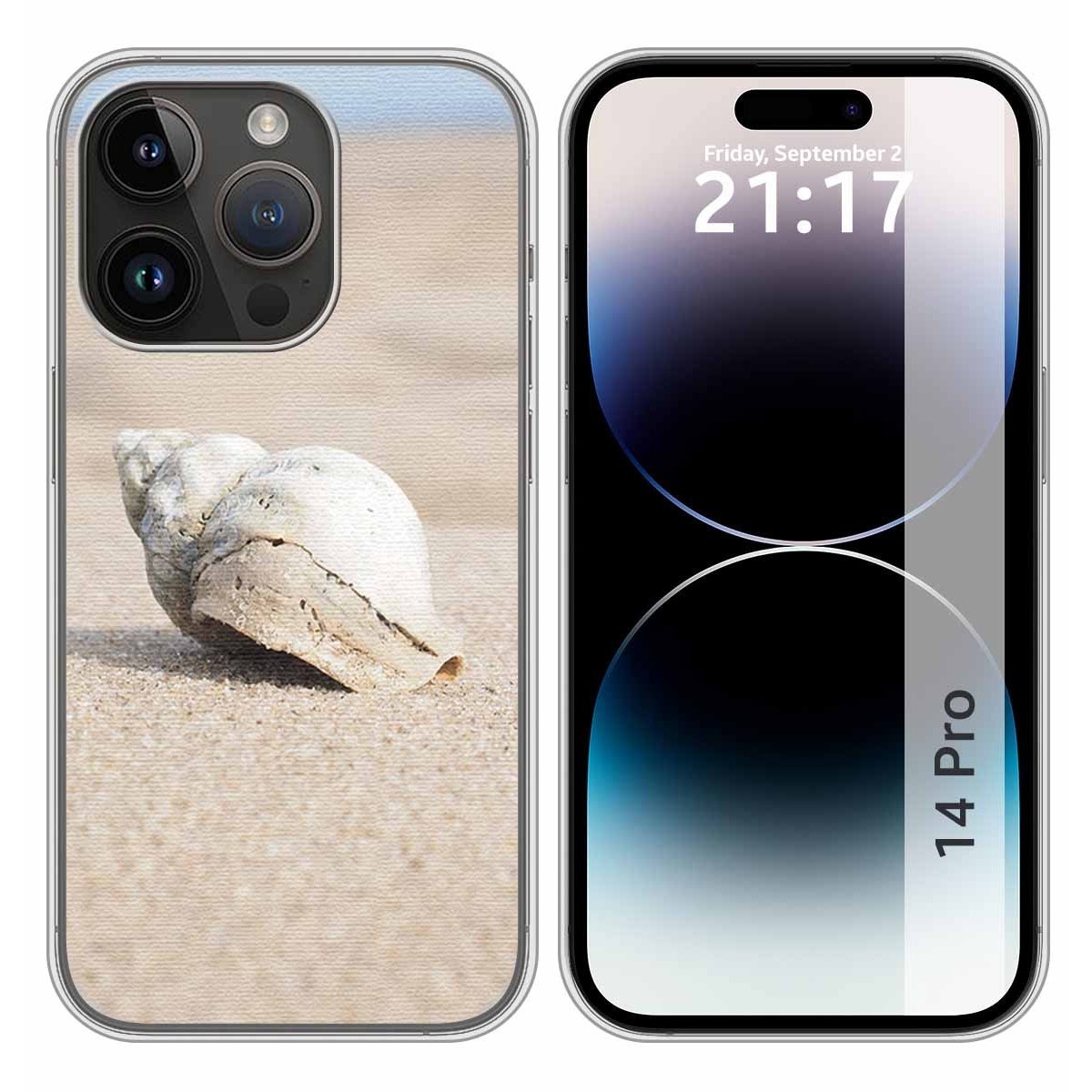 Funda Silicona compatible con iPhone 14 Pro (6.1) diseño Concha Dibujos