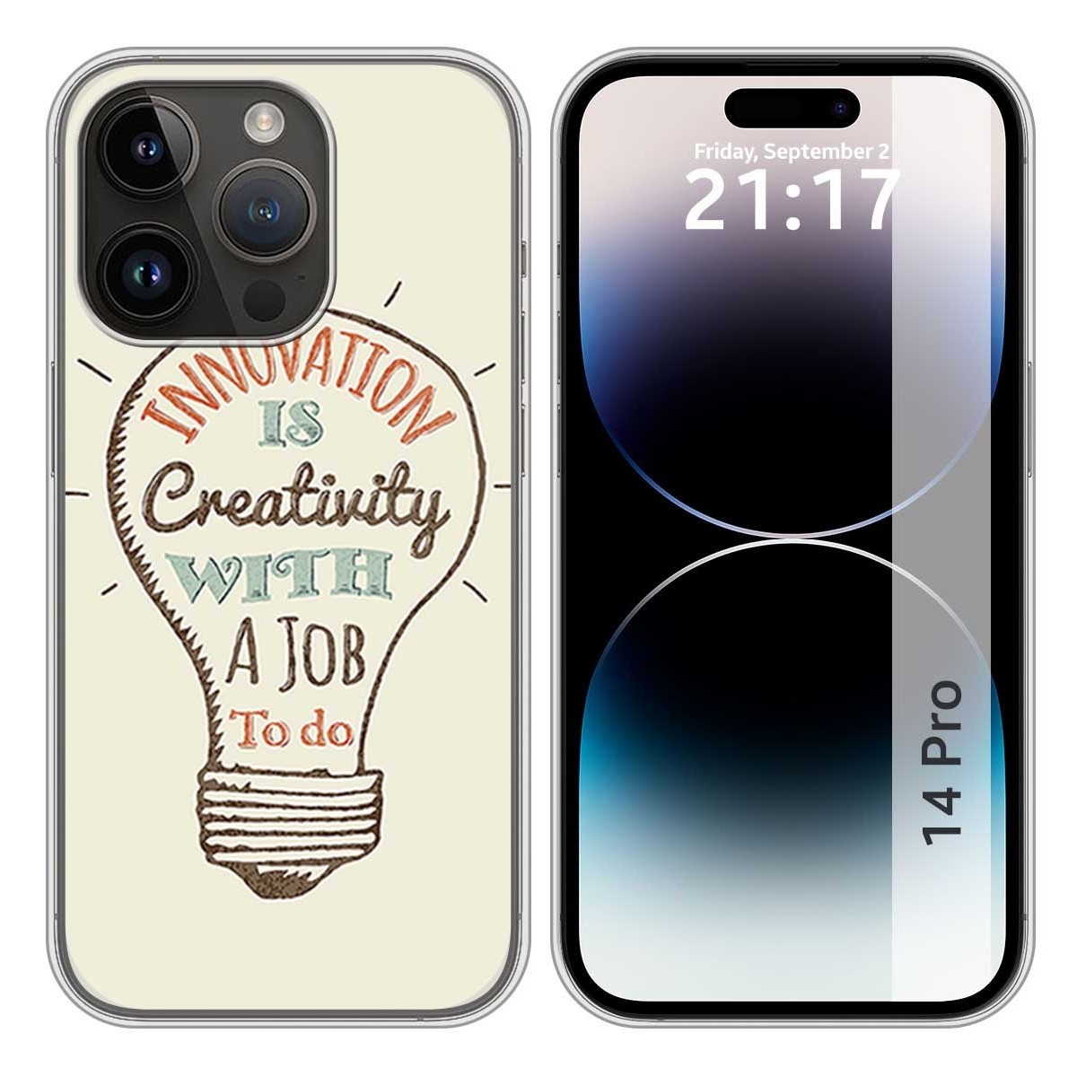Funda Silicona compatible con iPhone 14 Pro (6.1) diseño Creativity Dibujos