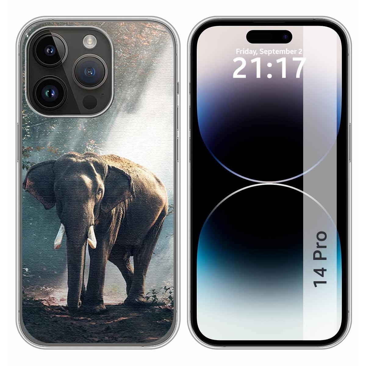 Funda Silicona compatible con iPhone 14 Pro (6.1) diseño Elefante Dibujos