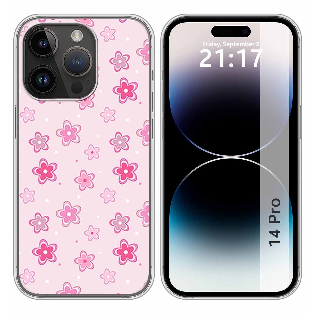 Funda Silicona compatible con iPhone 14 Pro (6.1) diseño Flores Dibujos
