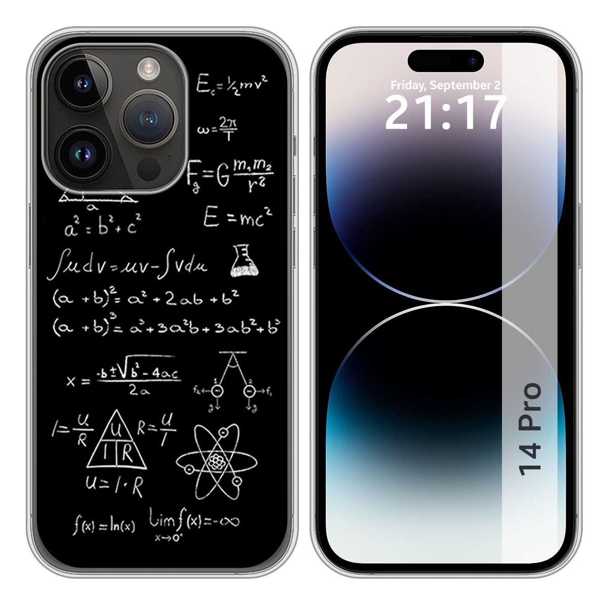 Funda Silicona compatible con iPhone 14 Pro (6.1) diseño Formulas Dibujos