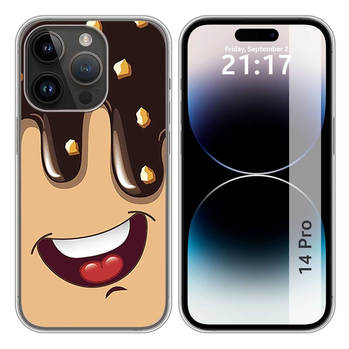 Funda Silicona compatible con iPhone 14 Pro (6.1) diseño Helado Chocolate Dibujos