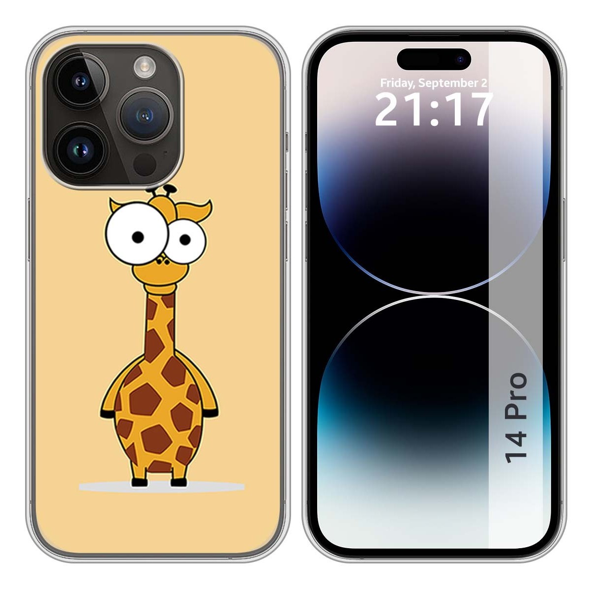 Funda Silicona compatible con iPhone 14 Pro (6.1) diseño Jirafa Dibujos