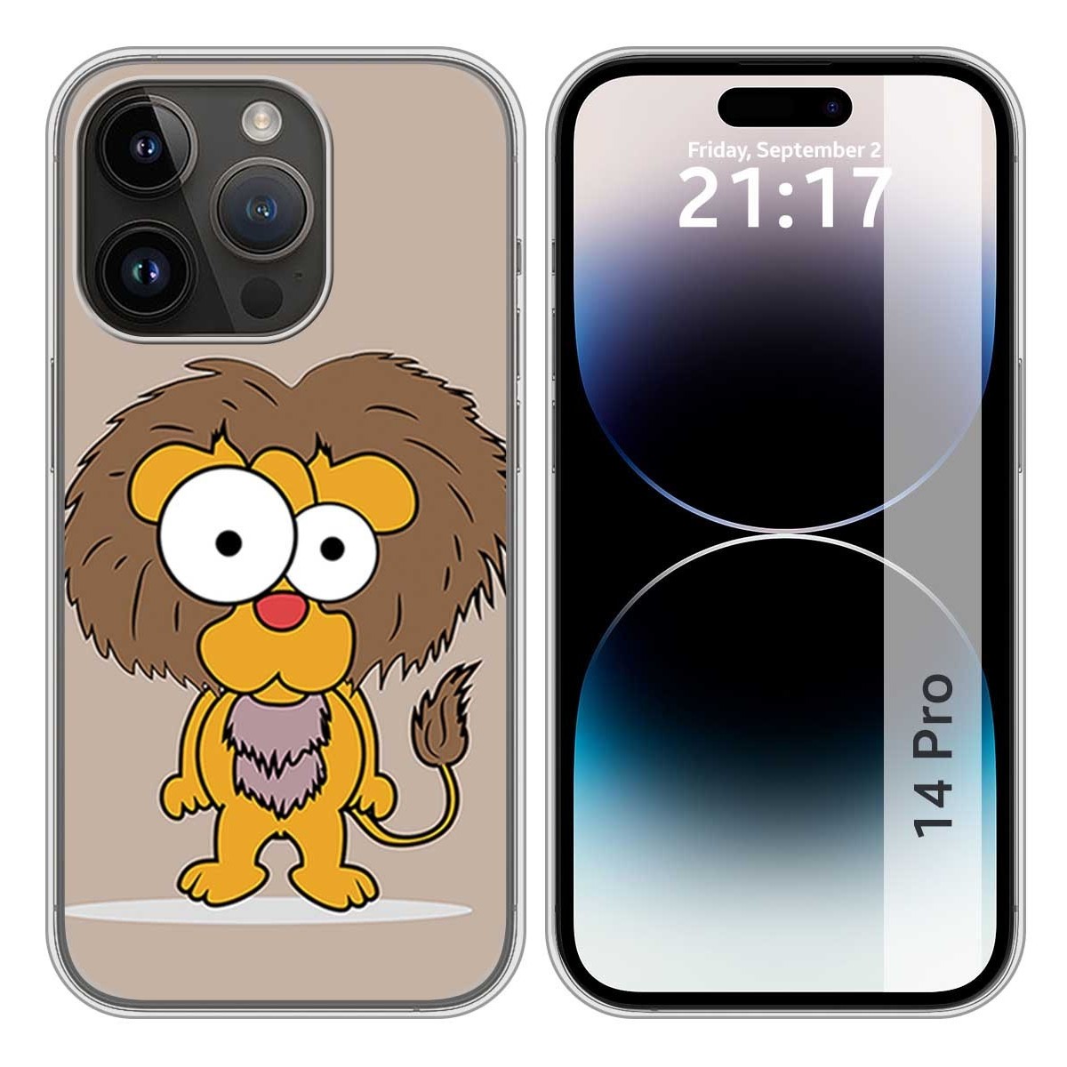 Funda Silicona compatible con iPhone 14 Pro (6.1) diseño Leon Dibujos