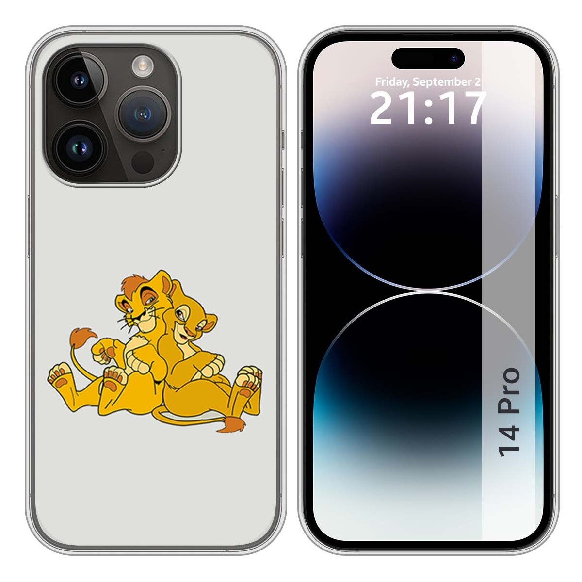 Funda Silicona compatible con iPhone 14 Pro (6.1) diseño Leones Dibujos