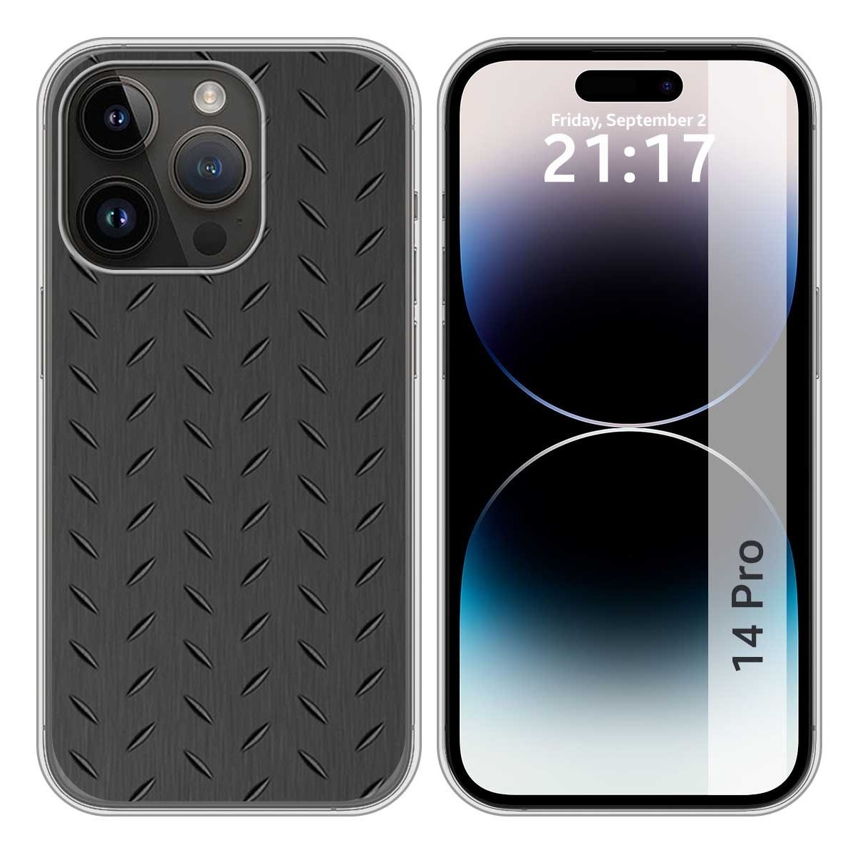 Funda Silicona compatible con iPhone 14 Pro (6.1) diseño Metal Dibujos