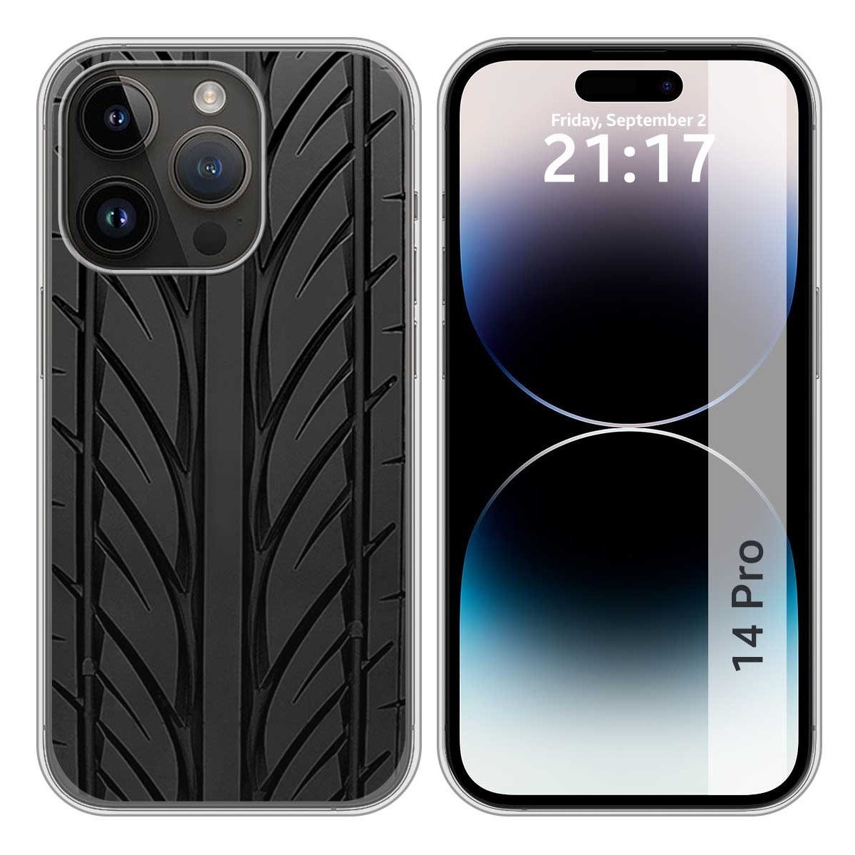 Funda Silicona compatible con iPhone 14 Pro (6.1) diseño Neumatico Dibujos