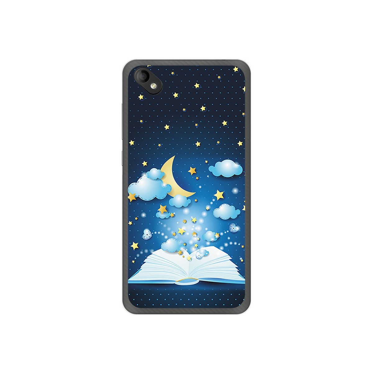 Funda Gel Tpu para Wiko Sunny 2 Plus Diseño Libro Cuentos Dibujos