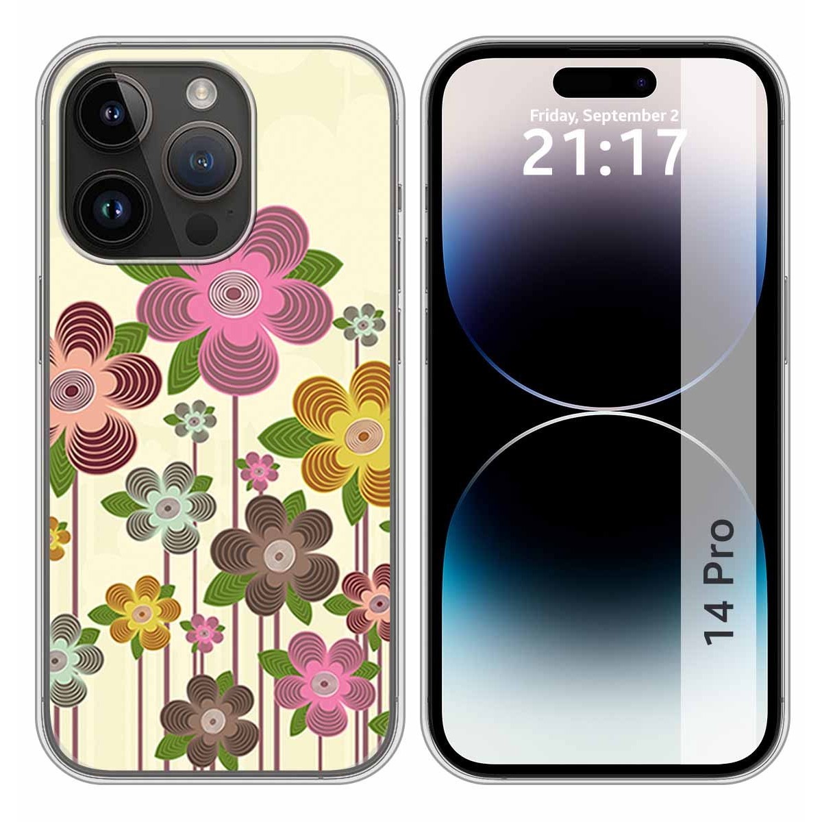 Funda Silicona compatible con iPhone 14 Pro (6.1) diseño Primavera En Flor Dibujos