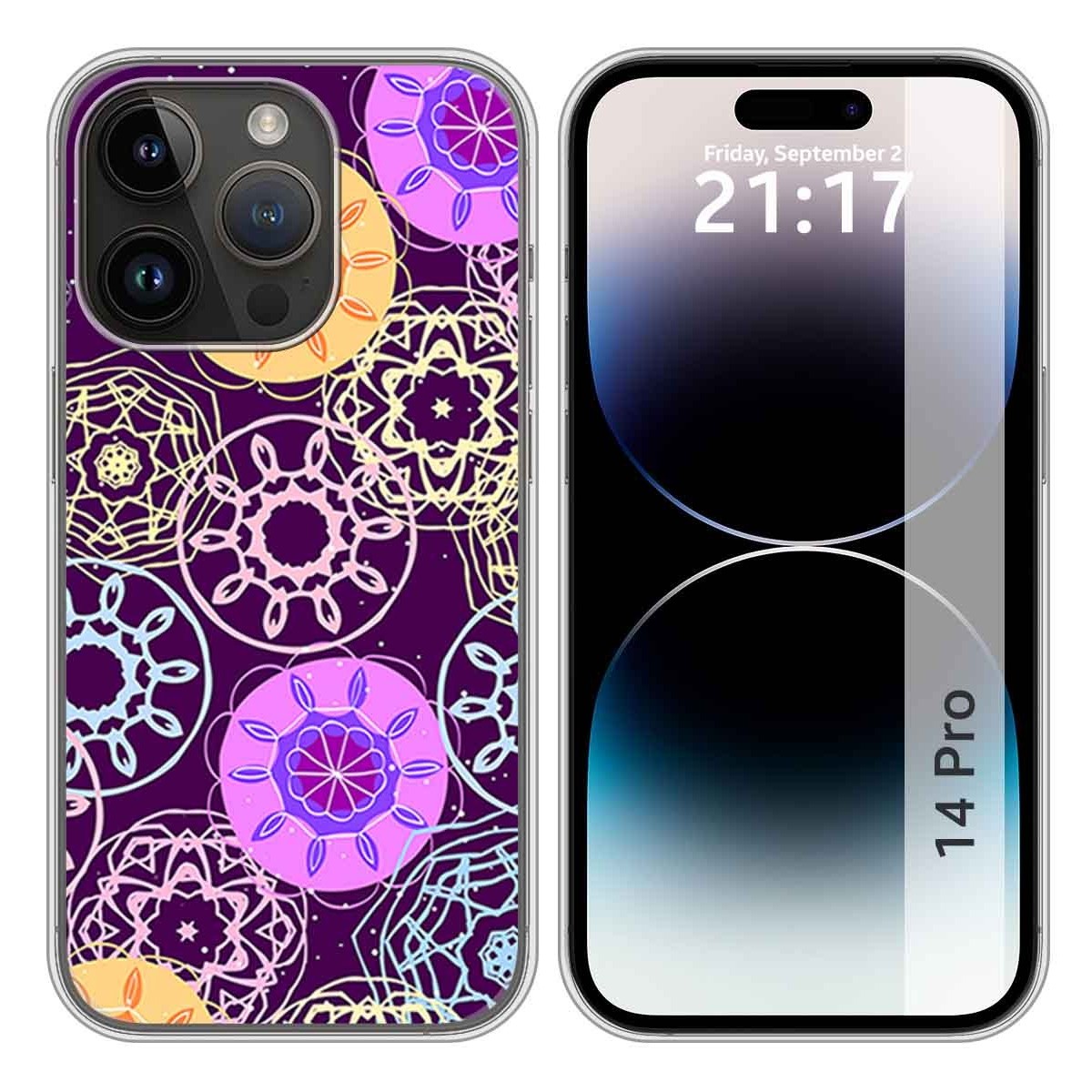 Funda Silicona compatible con iPhone 14 Pro (6.1) diseño Radial Dibujos