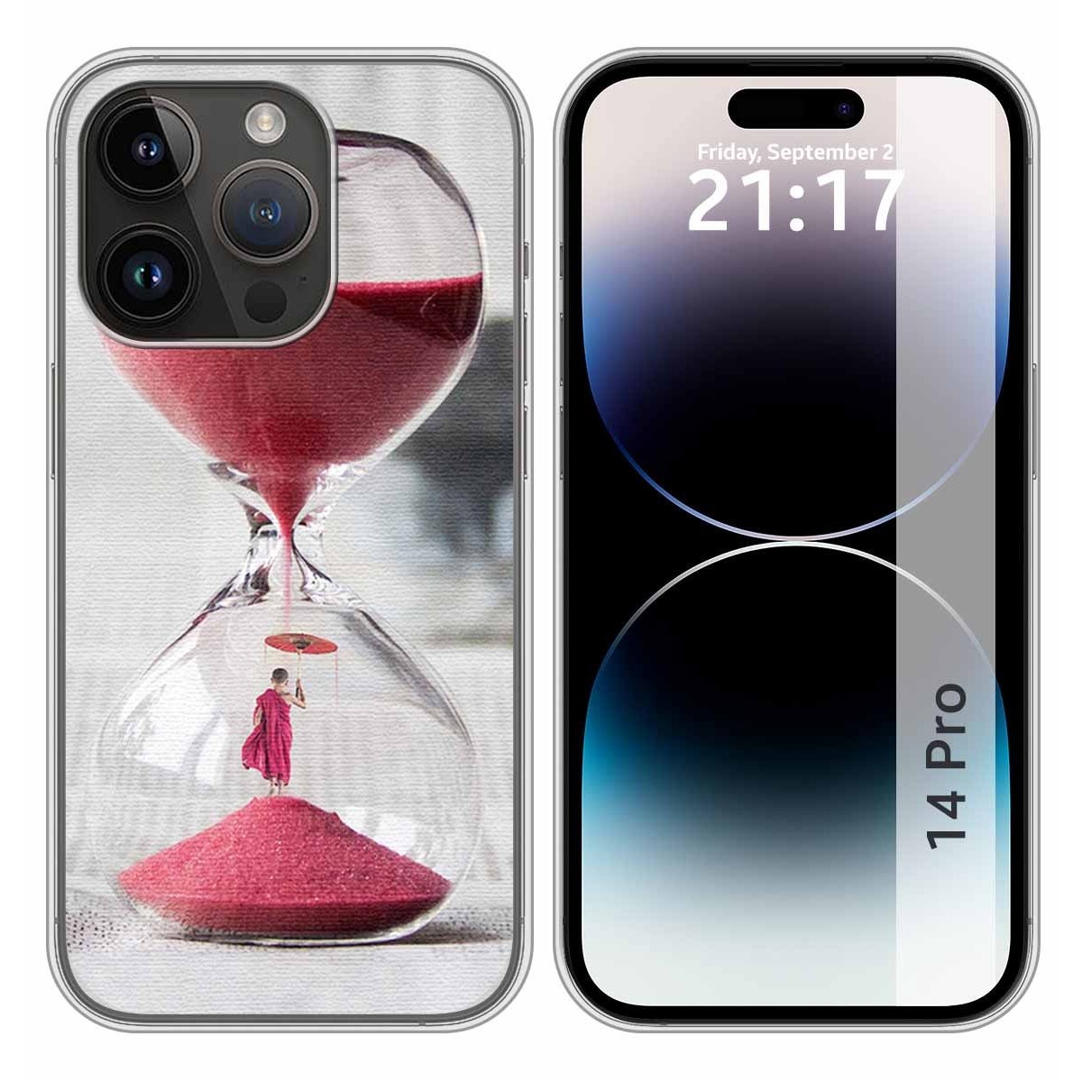 Funda Silicona compatible con iPhone 14 Pro (6.1) diseño Reloj Dibujos