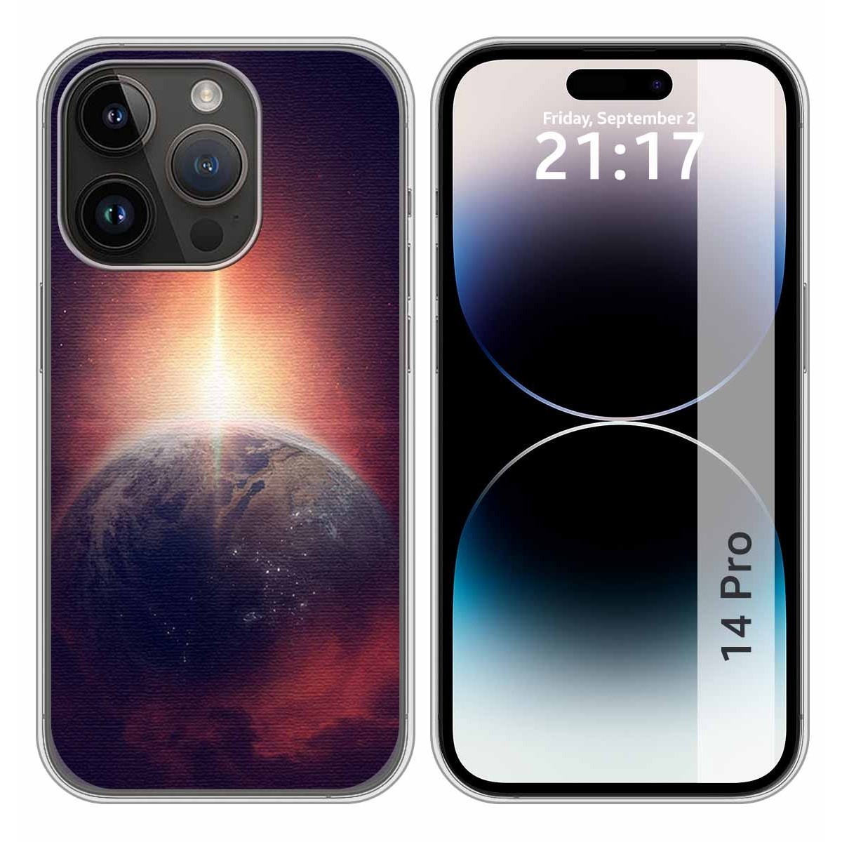 Funda Silicona compatible con iPhone 14 Pro (6.1) diseño Tierra Dibujos