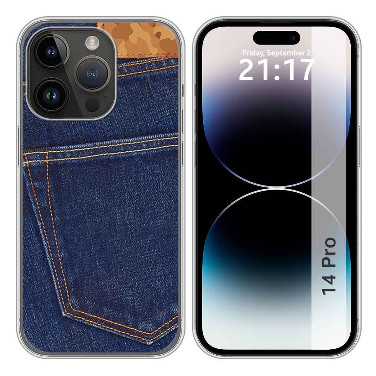 Funda Silicona compatible con iPhone 14 Pro (6.1) diseño Vaquero Dibujos