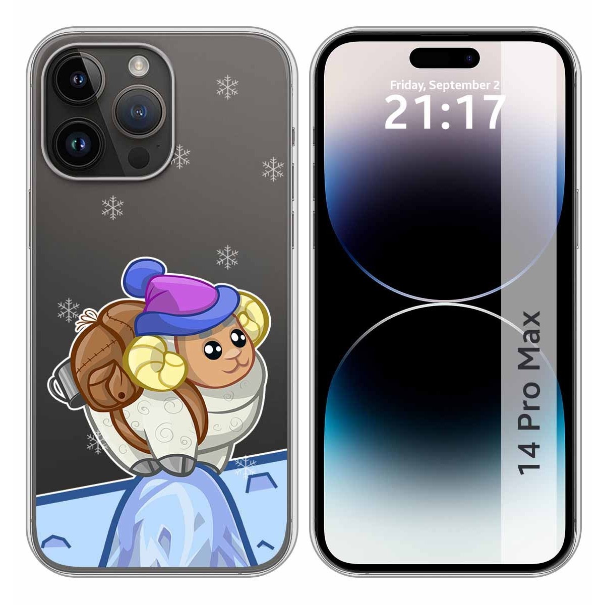 Funda Silicona Transparente compatible con iPhone 14 Pro Max (6.7) diseño Cabra Dibujos