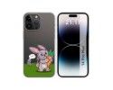 Funda Silicona Transparente compatible con iPhone 14 Pro Max (6.7) diseño Conejo Dibujos