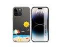 Funda Silicona Transparente compatible con iPhone 14 Pro Max (6.7) diseño Playa Dibujos