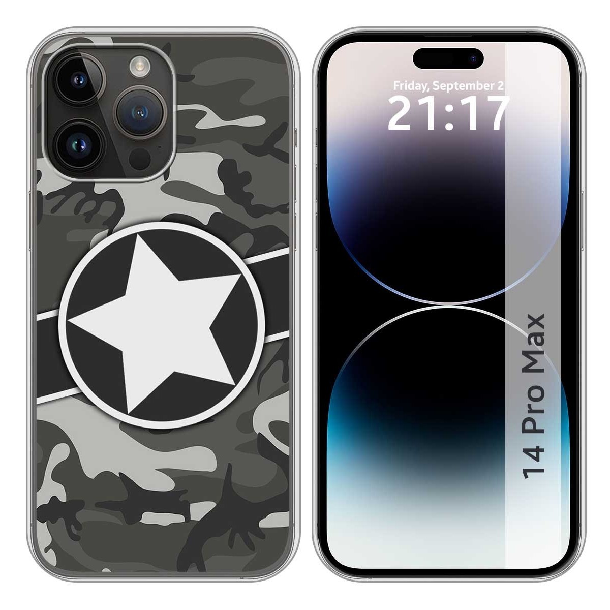 Funda Silicona compatible con iPhone 14 Pro Max (6.7) diseño Camuflaje 02 Dibujos