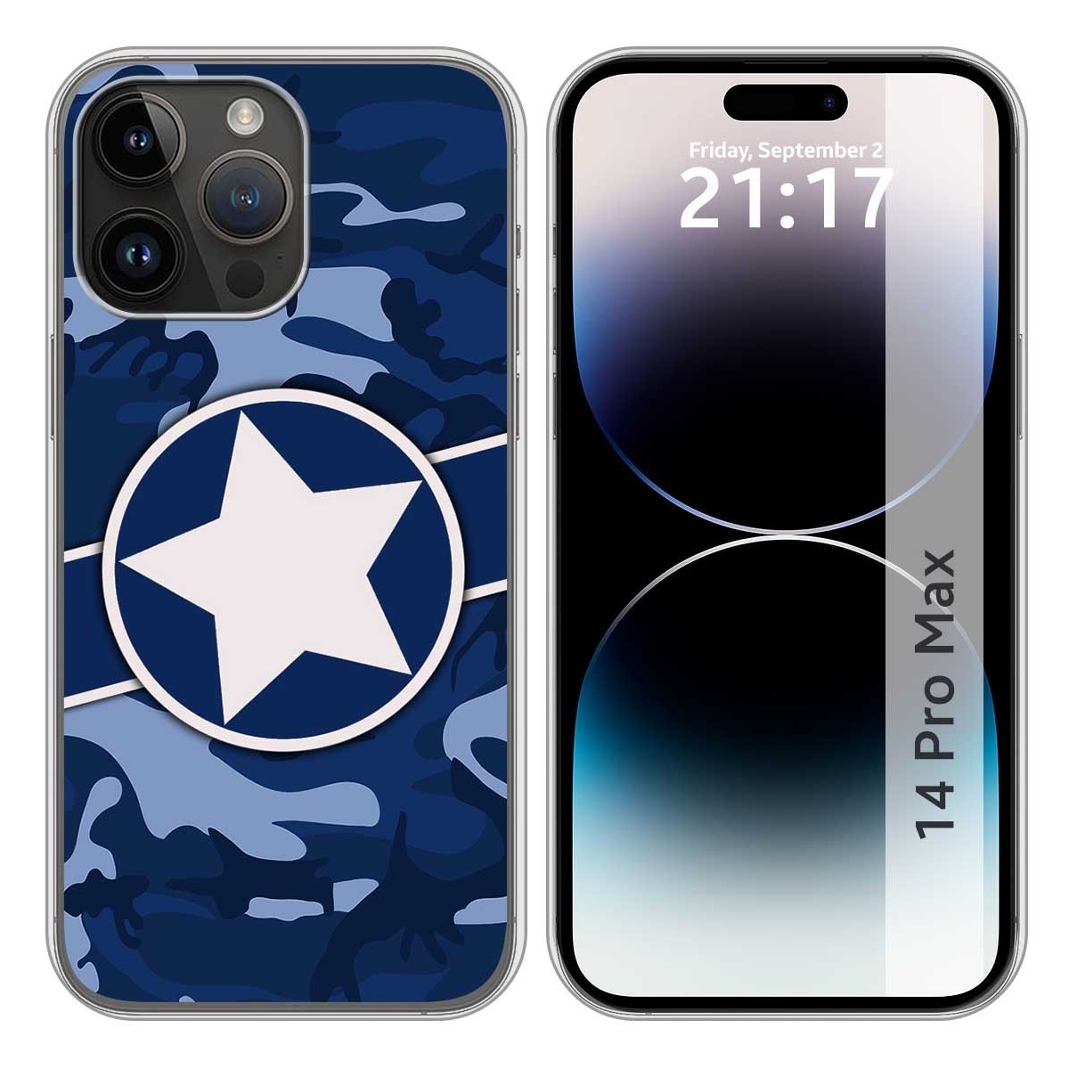 Funda Silicona compatible con iPhone 14 Pro Max (6.7) diseño Camuflaje 03 Dibujos