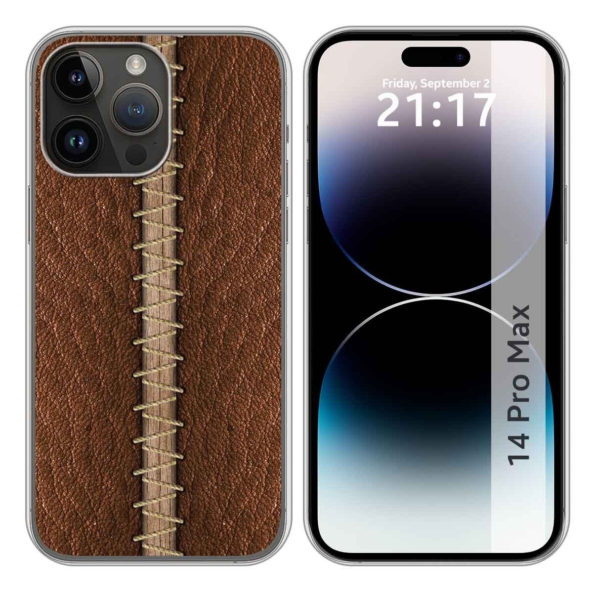 Funda Silicona compatible con iPhone 14 Pro Max (6.7) diseño Cuero 01 Dibujos