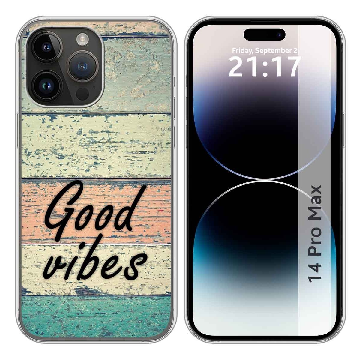 Funda Silicona compatible con iPhone 14 Pro Max (6.7) diseño Madera 01 Dibujos