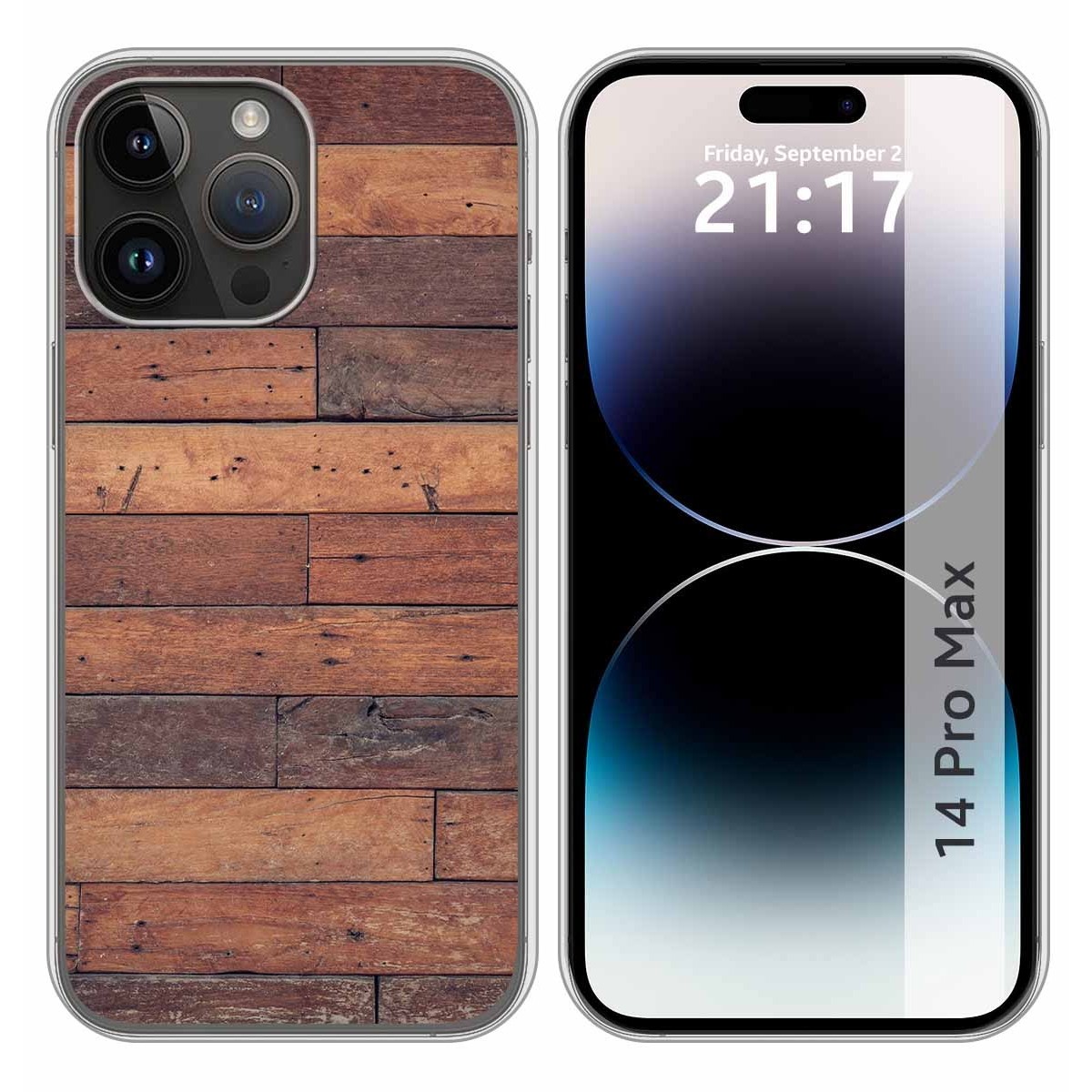 Funda Silicona compatible con iPhone 14 Pro Max (6.7) diseño Madera 03 Dibujos