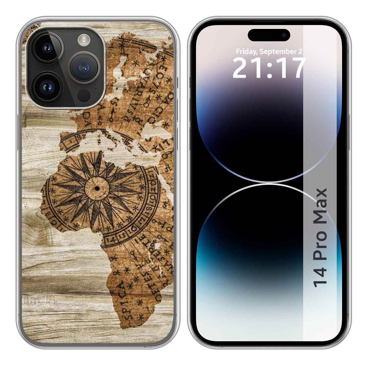 Funda Silicona compatible con iPhone 14 Pro Max (6.7) diseño Madera 07 Dibujos