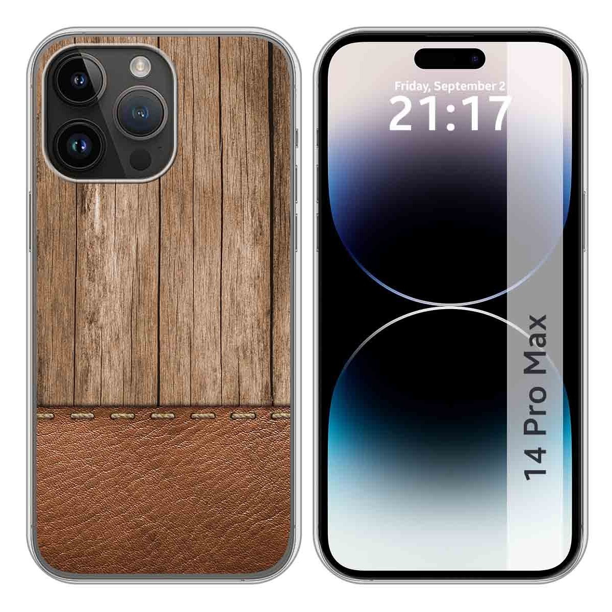 Funda Silicona compatible con iPhone 14 Pro Max (6.7) diseño Madera 09 Dibujos