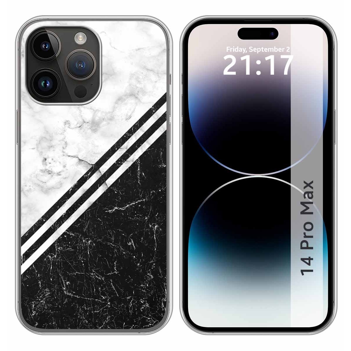 Funda Silicona compatible con iPhone 14 Pro Max (6.7) diseño Mármol 01 Dibujos