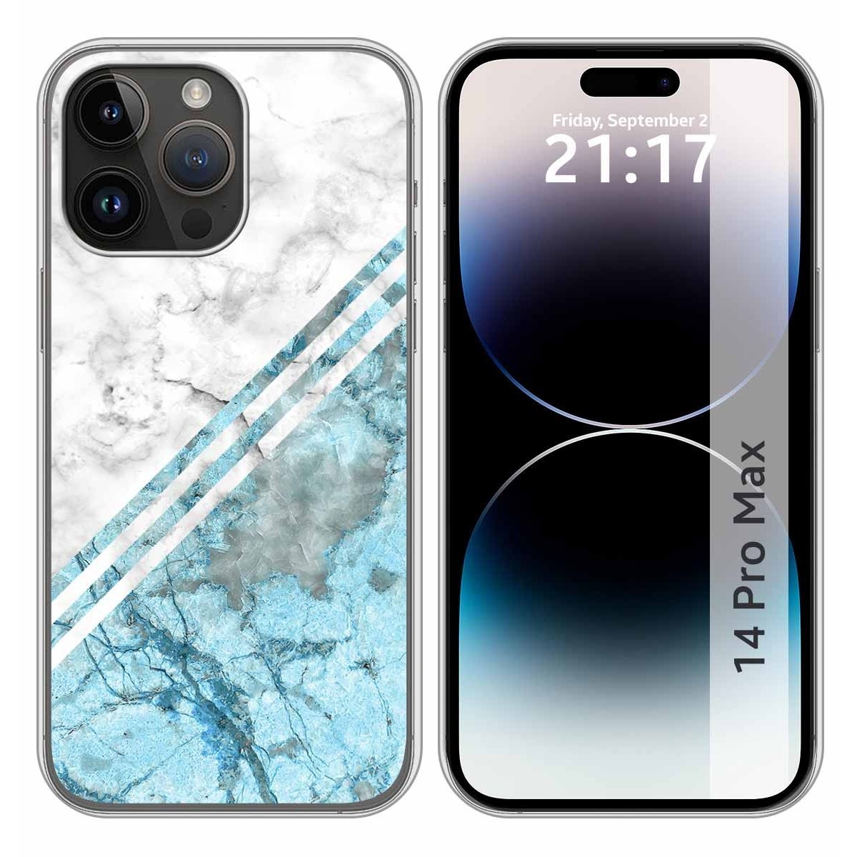 Funda Silicona compatible con iPhone 14 Pro Max (6.7) diseño Mármol 02 Dibujos