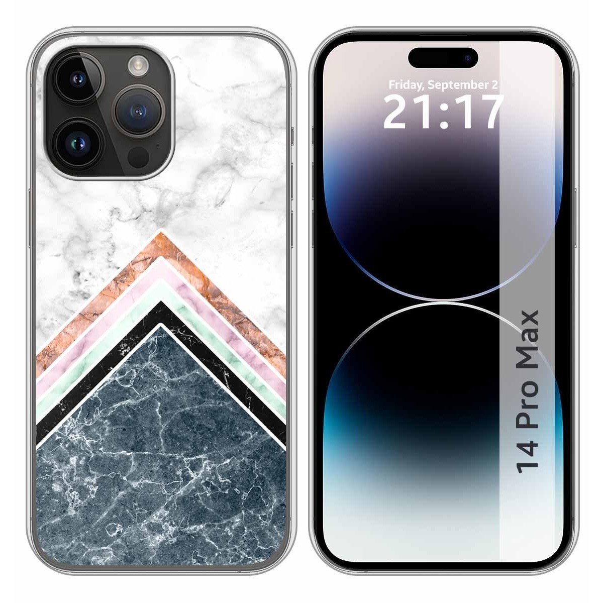 Funda Silicona compatible con iPhone 14 Pro Max (6.7) diseño Mármol 05 Dibujos