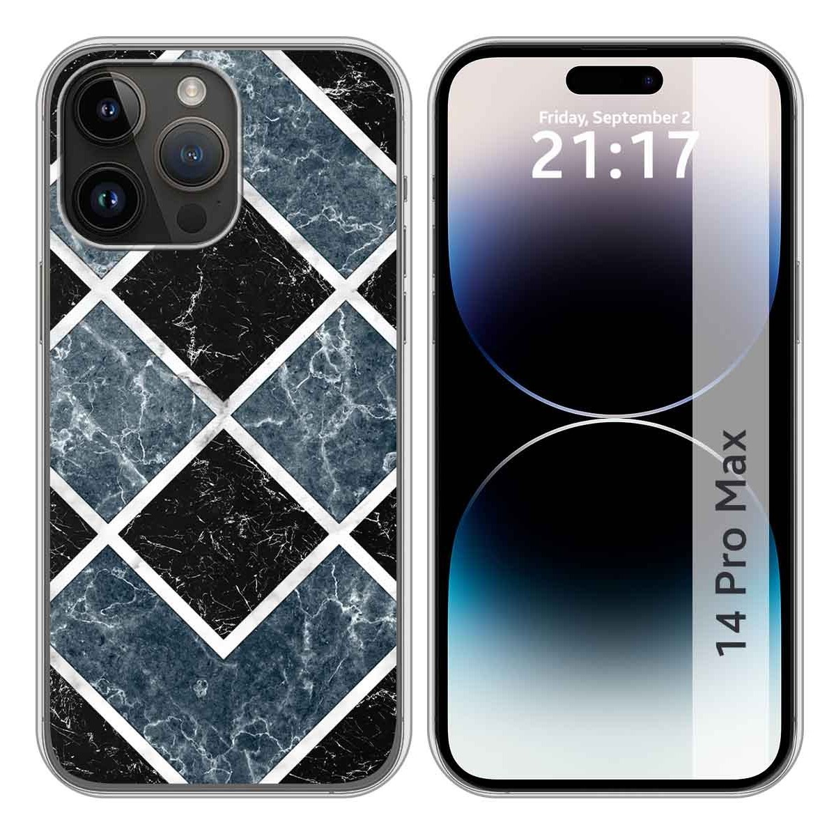 Funda Silicona compatible con iPhone 14 Pro Max (6.7) diseño Mármol 06 Dibujos