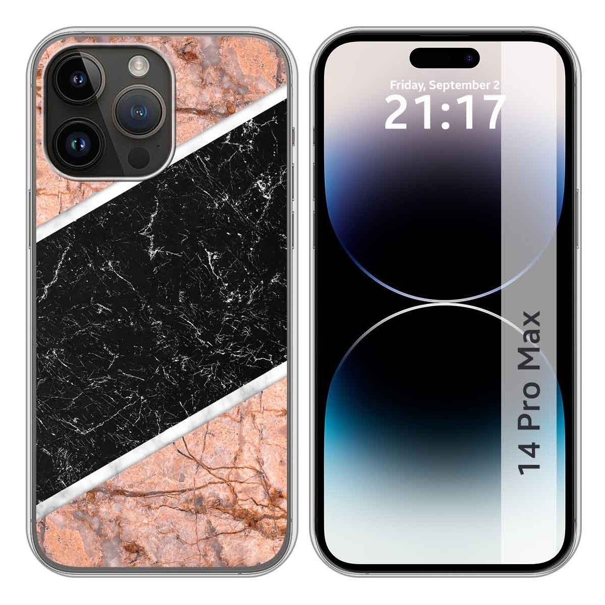 Funda Silicona compatible con iPhone 14 Pro Max (6.7) diseño Mármol 07 Dibujos