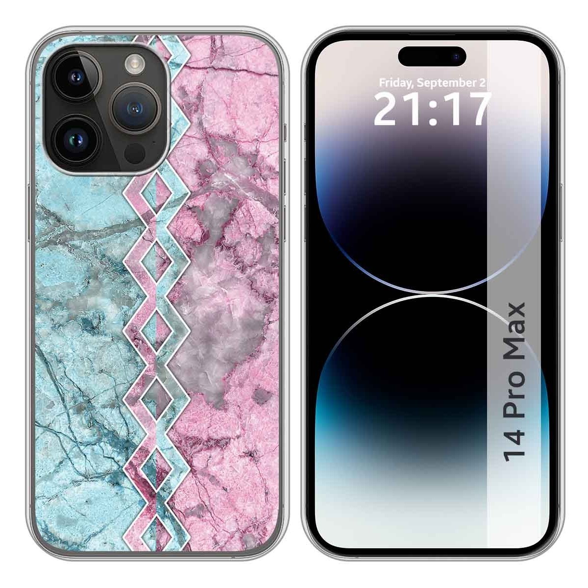 Funda Silicona compatible con iPhone 14 Pro Max (6.7) diseño Mármol 08 Dibujos