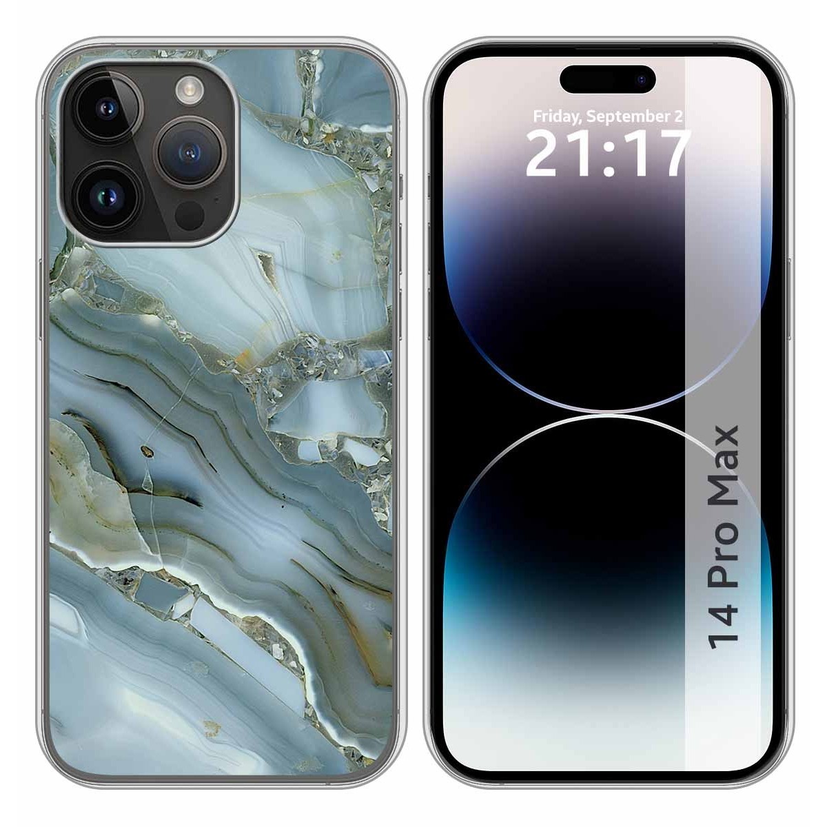 Funda Silicona compatible con iPhone 14 Pro Max (6.7) diseño Mármol 09 Dibujos