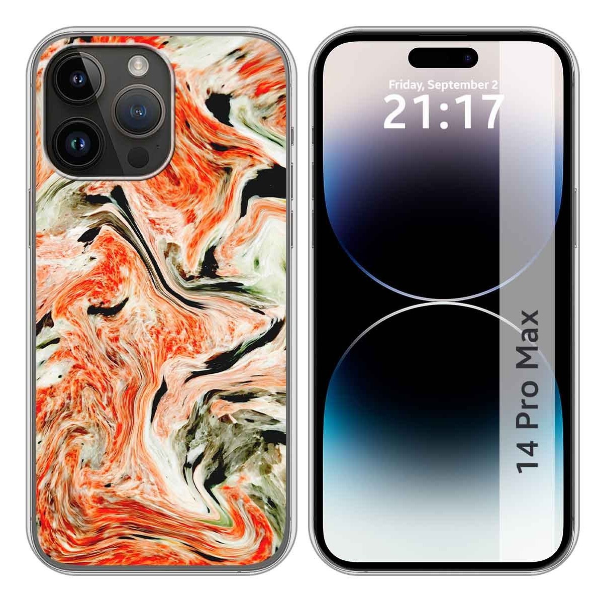 Funda Silicona compatible con iPhone 14 Pro Max (6.7) diseño Mármol 12 Dibujos