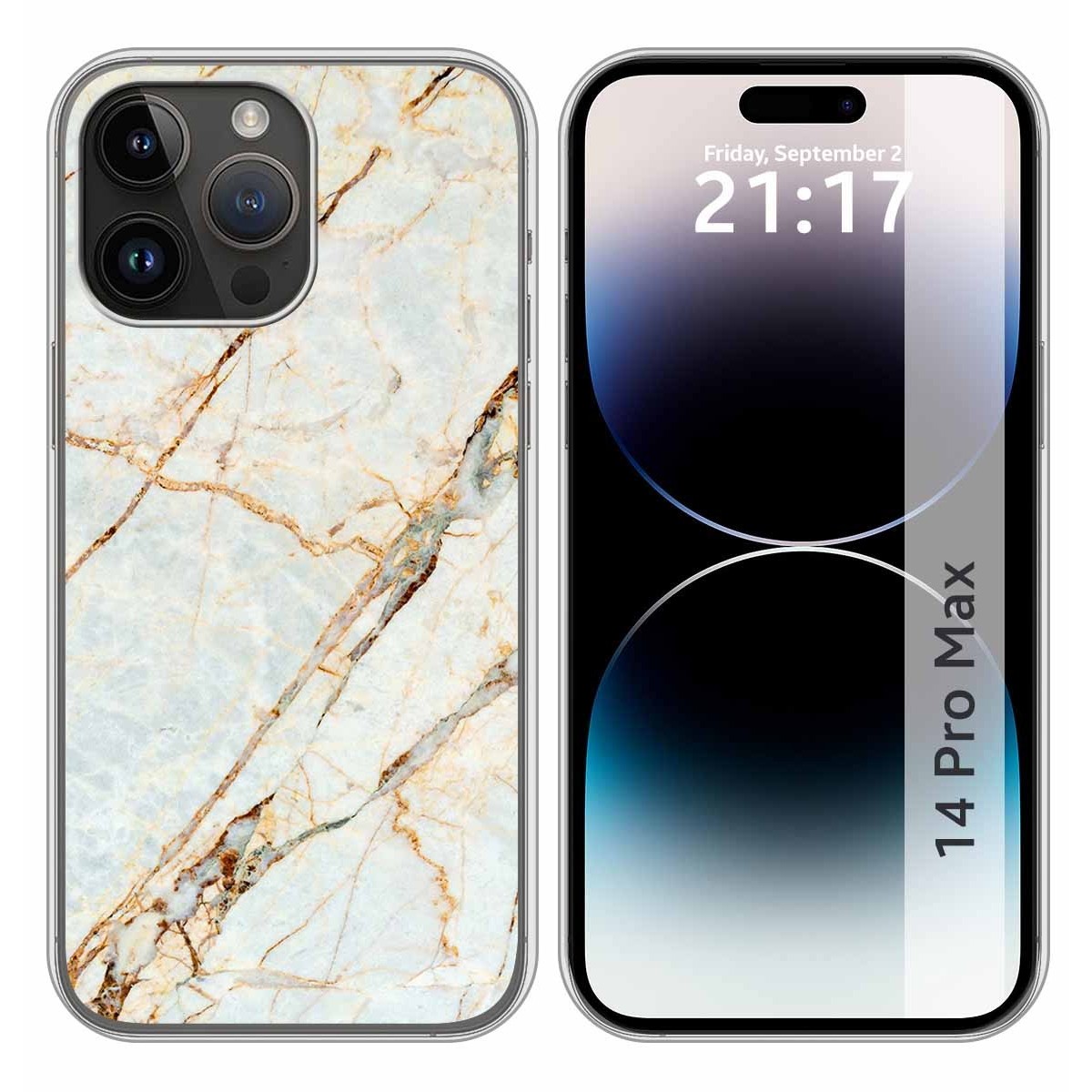 Funda Silicona compatible con iPhone 14 Pro Max (6.7) diseño Mármol 13 Dibujos