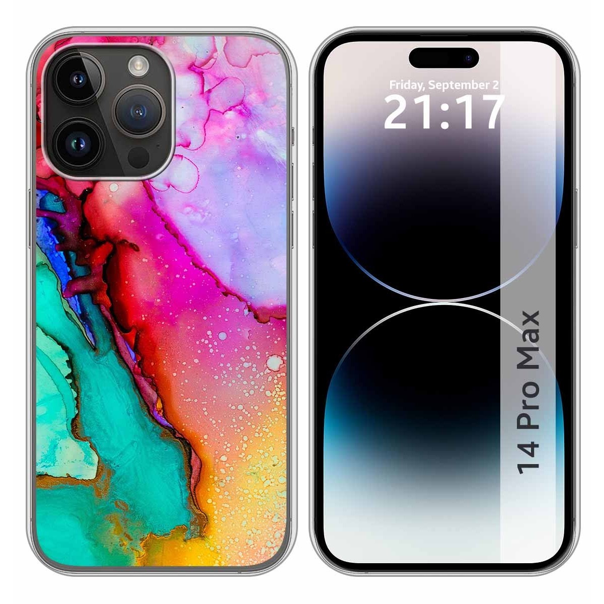 Funda Silicona compatible con iPhone 14 Pro Max (6.7) diseño Mármol 15 Dibujos