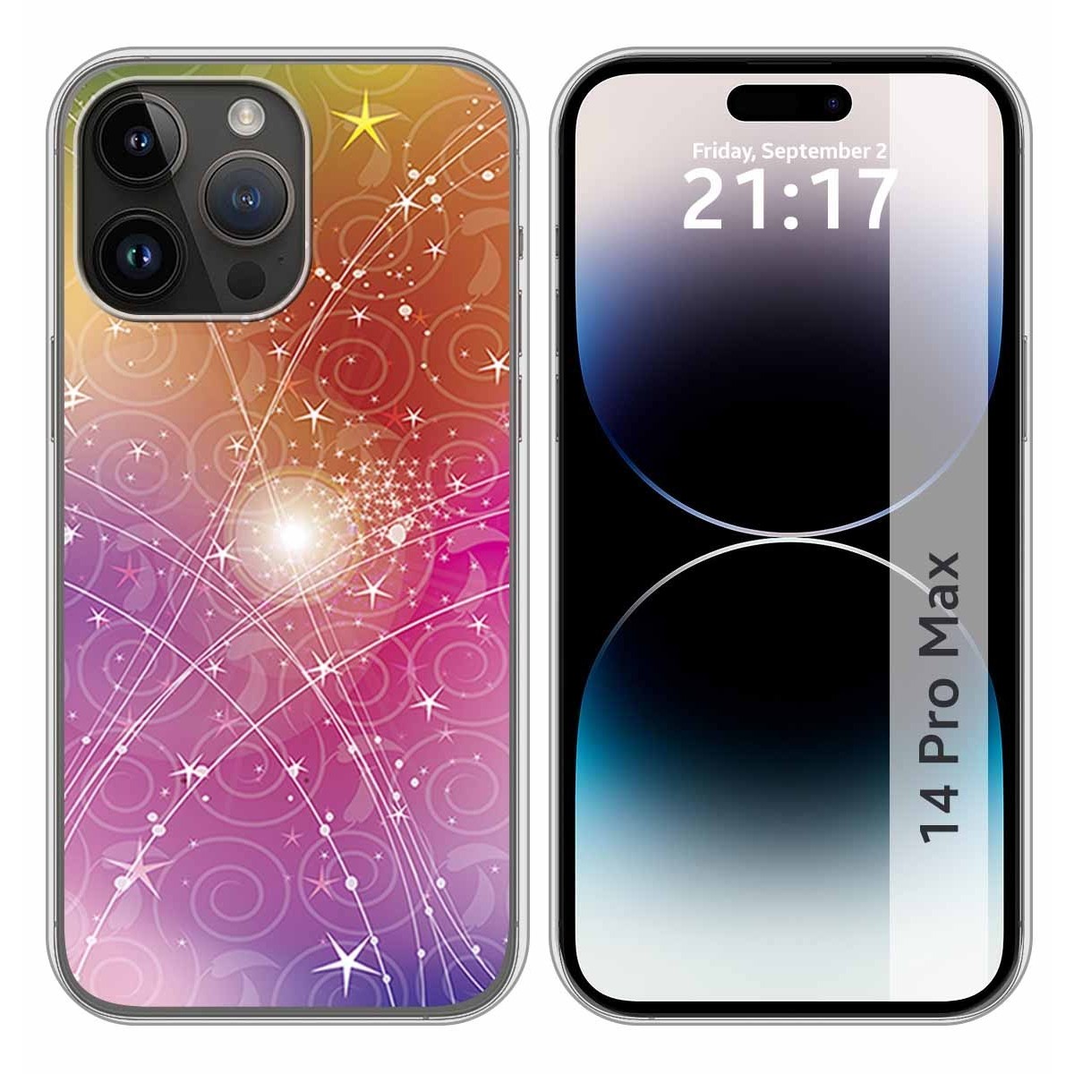 Funda Silicona compatible con iPhone 14 Pro Max (6.7) diseño Abstracto Dibujos