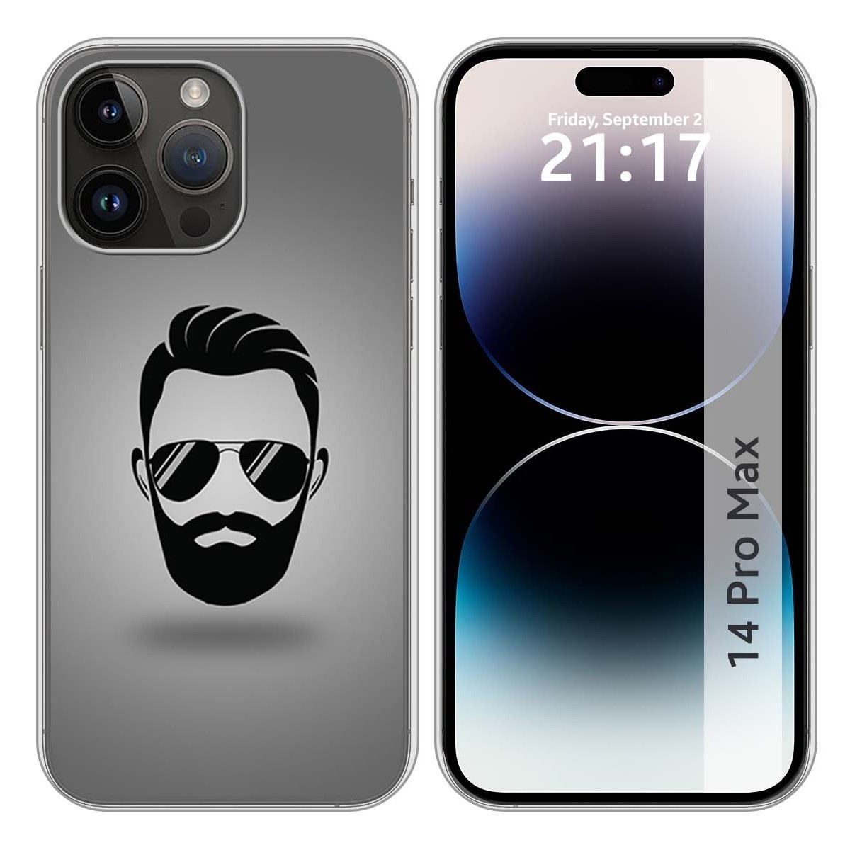 Funda Silicona compatible con iPhone 14 Pro Max (6.7) diseño Barba Dibujos