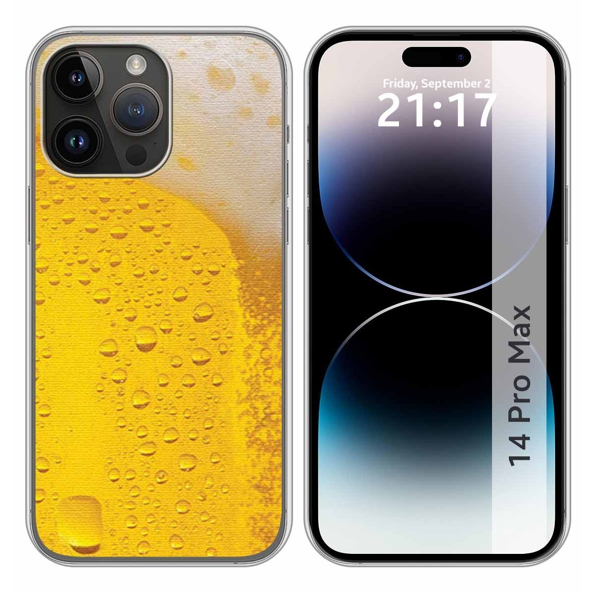 Funda Silicona compatible con iPhone 14 Pro Max (6.7) diseño Cerveza Dibujos