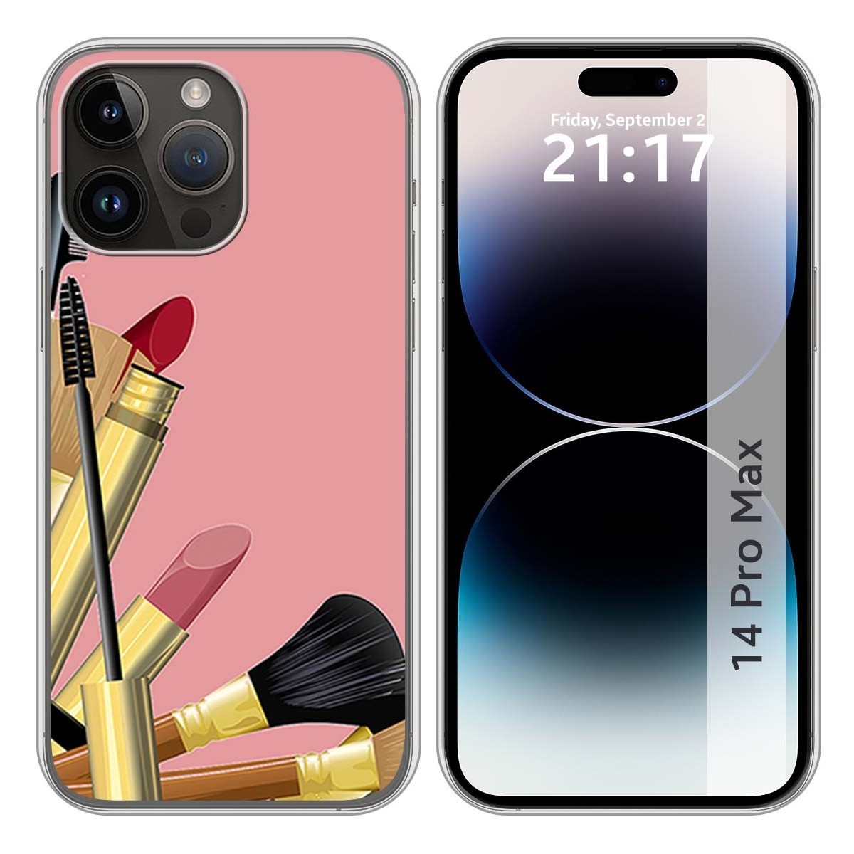 Funda Silicona compatible con iPhone 14 Pro Max (6.7) diseño Brochas Dibujos